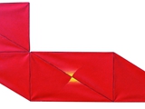 Kaprys monochromatyczny poziomy „Czerwony”, olej na płótnie (6 trójkątów), 62x156 cm,  1980 r.
