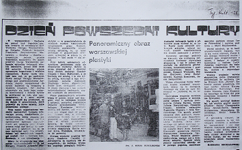 Panoramiczy obraz warszasjiej plastyki | artykuł Barbary Michałowskiej